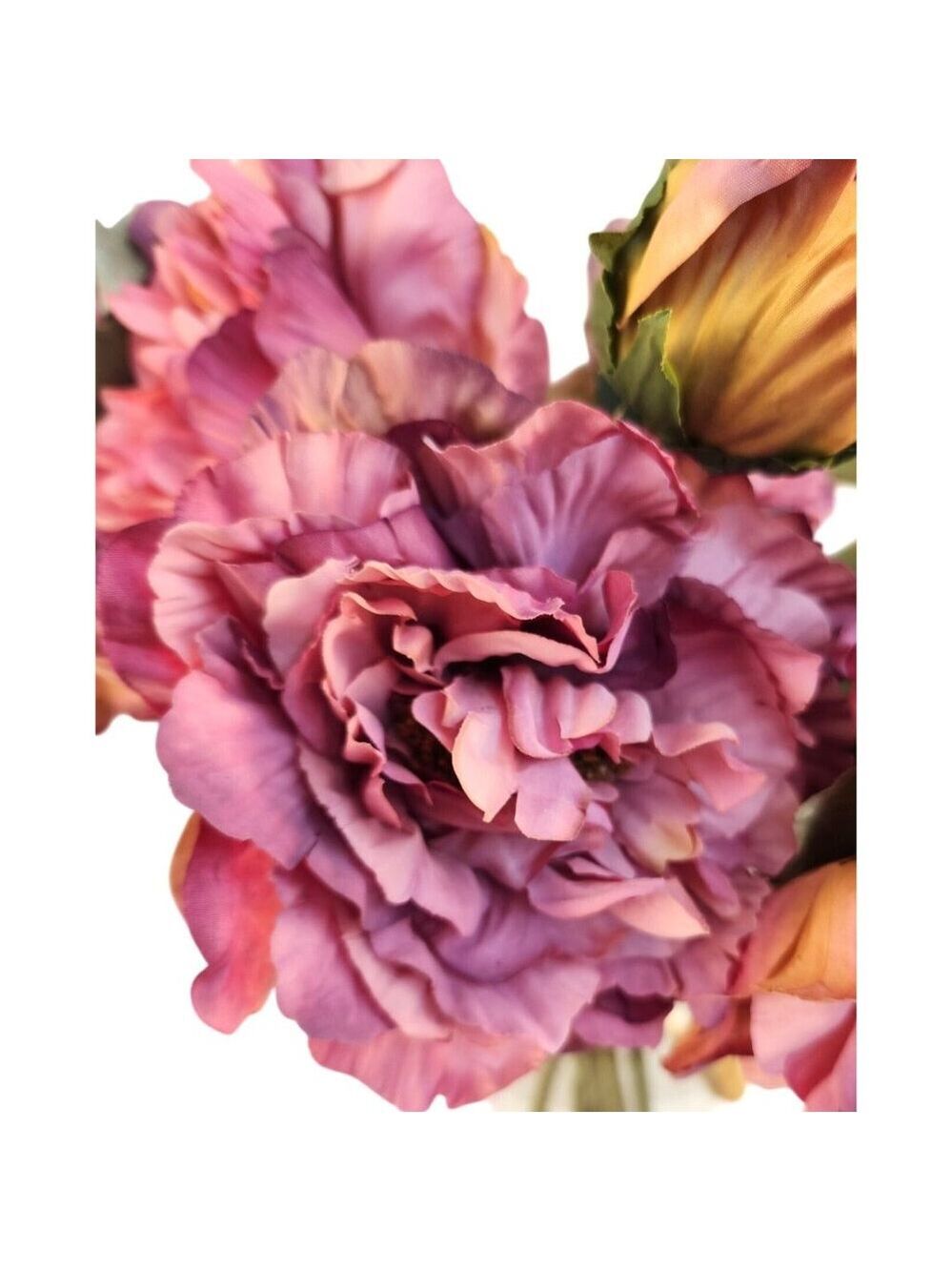 Lavender Wine Faux Peony Stem 18 Inch Wedding Artificial Silk Flower - Picture 2 of 10
